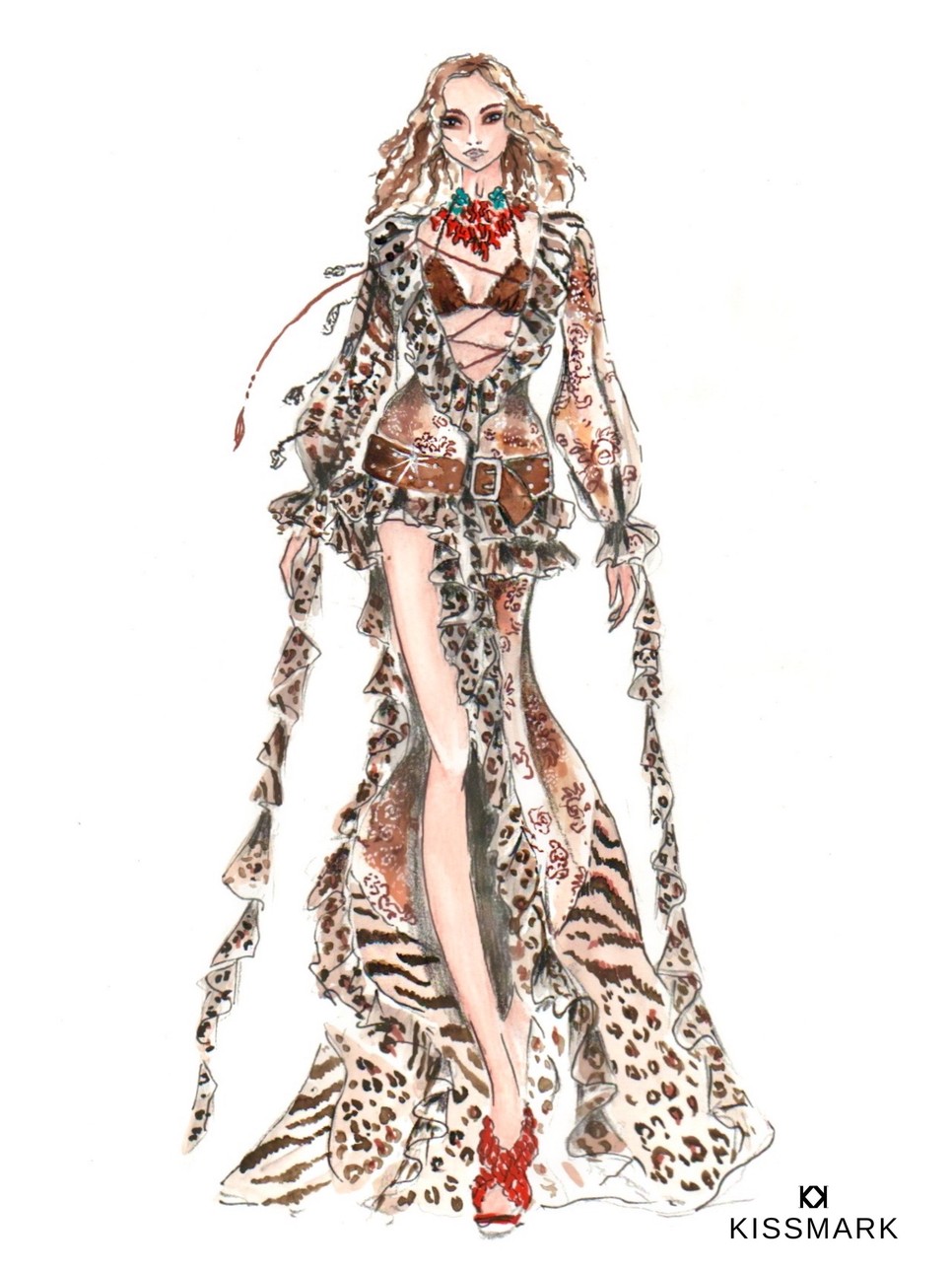 Köllő Babett Sztárban sztár leszek öltözékének rajza a harmadik élő adáshoz