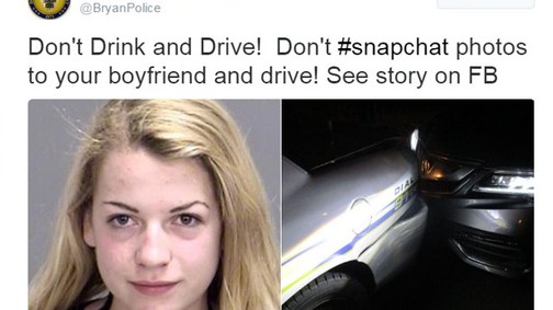 Snapchat-baleset: a barátjának akart izgató fotót küldeni a lány, amikor rendőrautóba hajtott