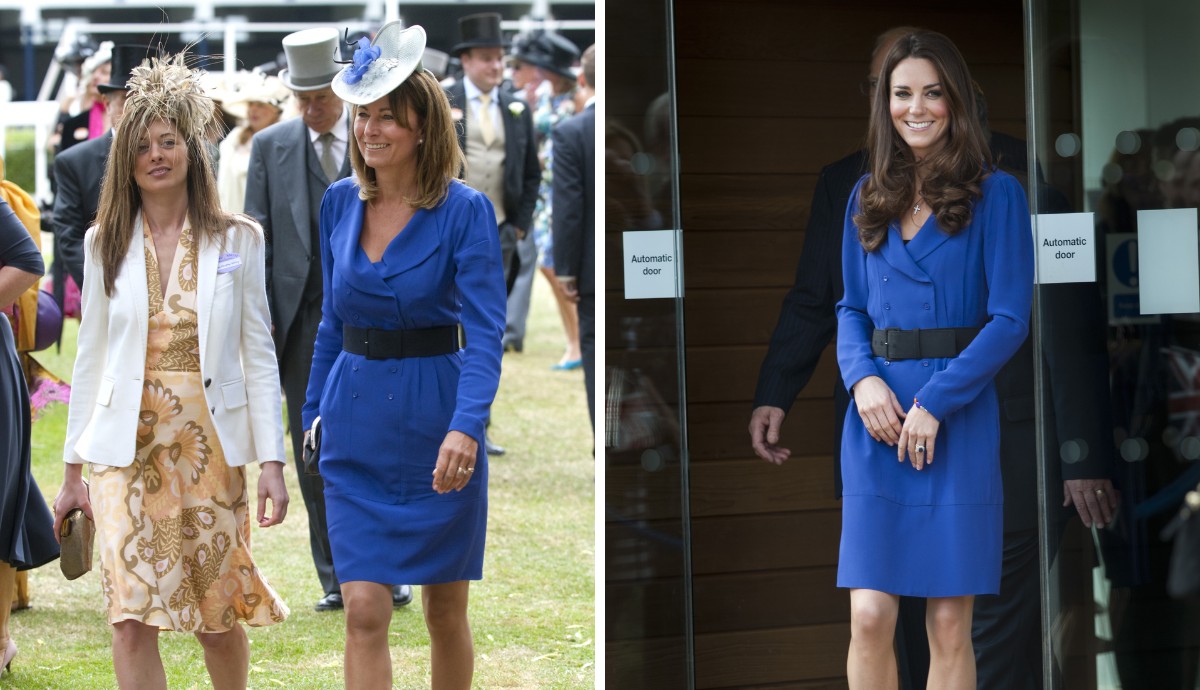 2012-ben Katalin hercegné választott édesanyja ruhatárából: amikor a Treehouse Hospice-ban tartotta első hivatalos beszédét a királyi család tagjaként, egy olyan Reiss kobaltkék kabátruhát viselt, amelyet korábban Carole Middleton viselt 2010-ben. 
