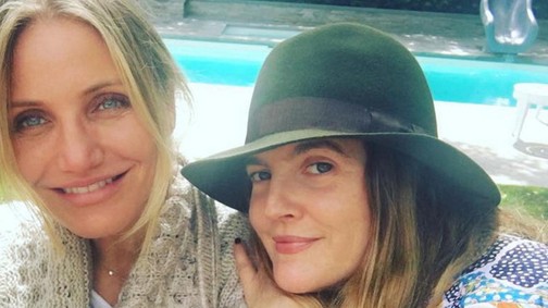 Drew Barrymore és Cameron Diaz közös képet készített, smink nélkül!