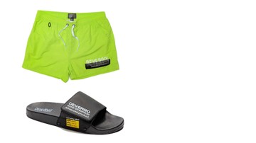 Férfi sort és papucs 