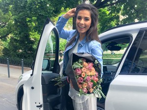 Kényelmesen sikkes szettben szeret vezetni Molnár Andi