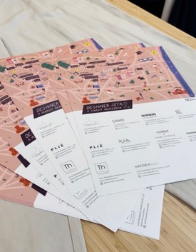 A designer séta térképe, mely megmutatja, milyen designer üzletek, workshopok látogathatóak a Helló Margit! fesztivál idején