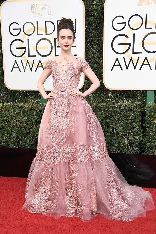 Lily Collins, 74. Golden Globes