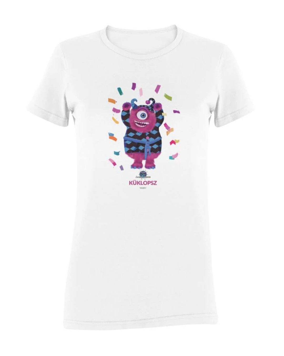 ÁLARCOS ÉNEKES NŐI FEHÉR KARCSÚSÍTOTT PÓLÓ  - KÜKLOPSZ