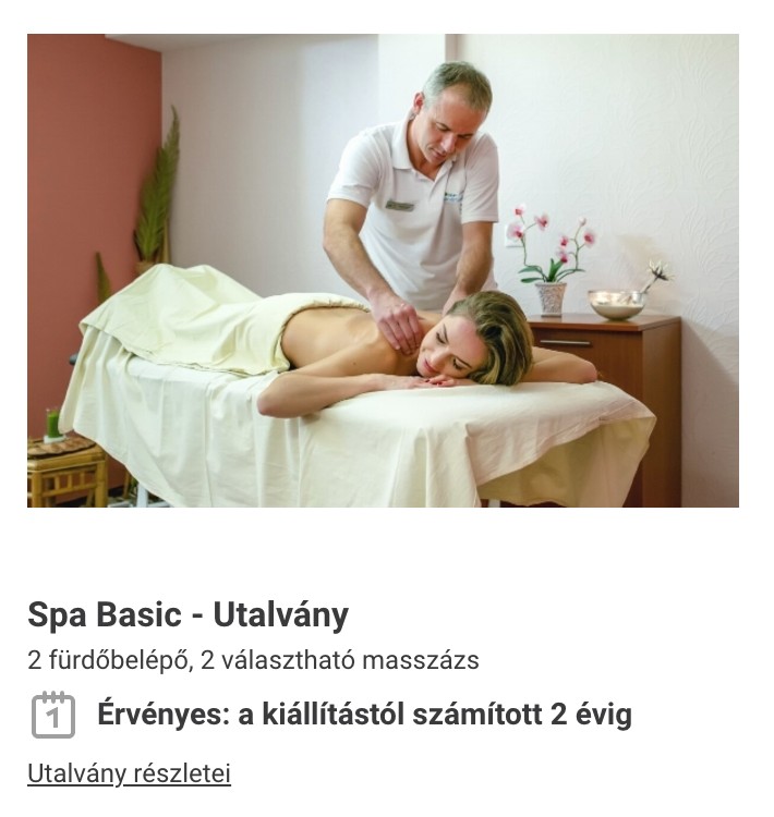 Spa Basic utalvány SÁRVÁRFÜRDŐ 21 600 Ft, GLAMOUR kuponnal, 20% kedvezménnyel 17 280 Ft