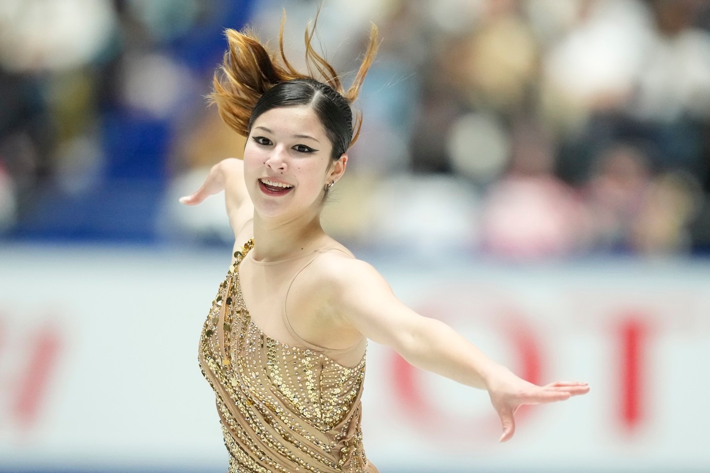 Alysa Liu két évvel később, visszatérése után a 2024-es Japán Grand Prix-n.