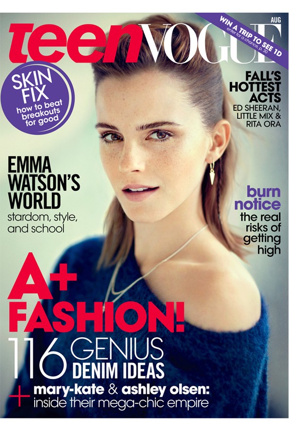 Emma Watson a Teen Vogue augusztusi címlapján