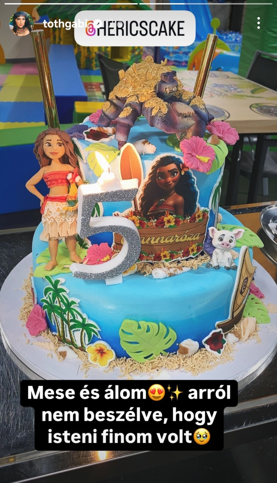 Tóth Gabi kislánya, Hannaróza ezt a csodás tortát kapta születésnapjára