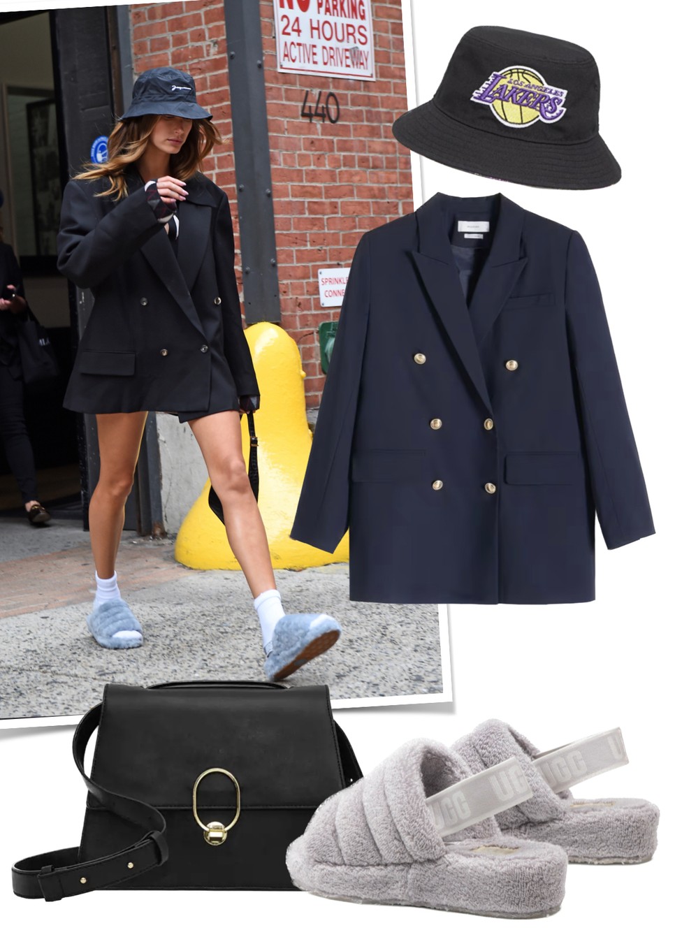 A fekete blézer laza kiegészítőkkel is működik.