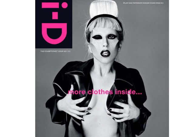lady gaga, provokatív, címlap, meztelen, botrány, v magazin, candy magazin, meghökkentő, vogue