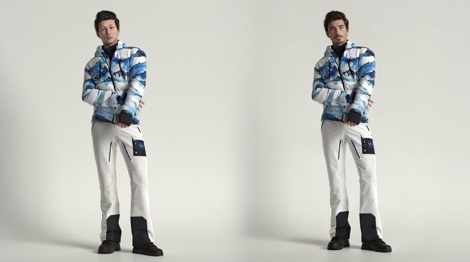 A digitális térben zajló divattervezés ötvözi a kreativitást és technológiát a fenntarthatóság érdekében. A kép azt szemlélteti, milyen különbség van a 3D-ben tervezett eredeti és a mesterséges intelligencia által generált változat között.