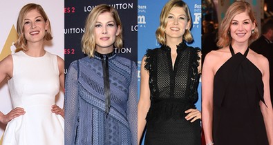 Rosamund Pike a vörös szőnyegen gyönyörködtet
