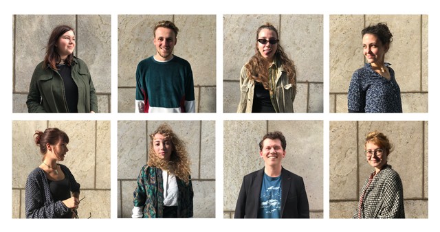 Balról jobbra: Daria Blyzniuk, Bernd Kohnen, Elena Sommacal, Sarah van Ejk, Jessie Nokes, Julia Snijder Sabaté, Marijn Ouwehand, Ajda Mila Jamnik