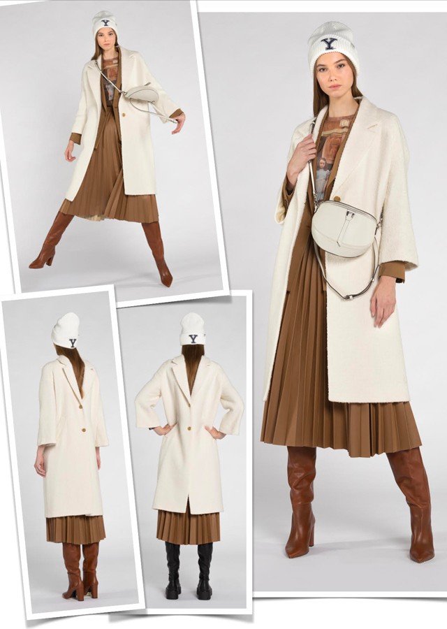 Fotó: Nyúl DaniKabát, szoknya és maxi csizma MANGOBlézer és top ZARASapka H&MTáska COCCINELLE