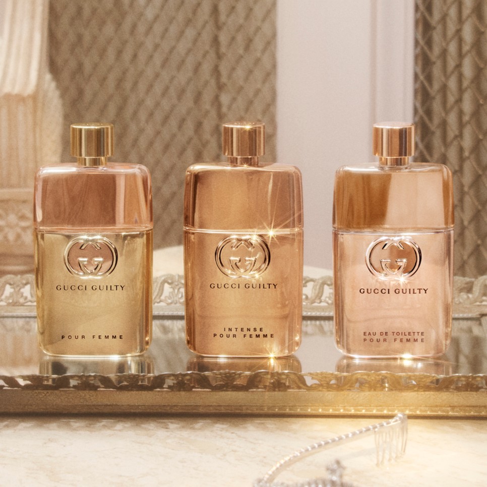 Guilty Pour Femme Eau de Parfum GUCCI 30 990 Ft/30 ml, Guilty Pour Femme Eau de Parfum Intense GUCCI 35 790 Ft/30 ml, Guilty Pour Femme Eau de Toilette GUCCI 26 490 Ft/30 ml 