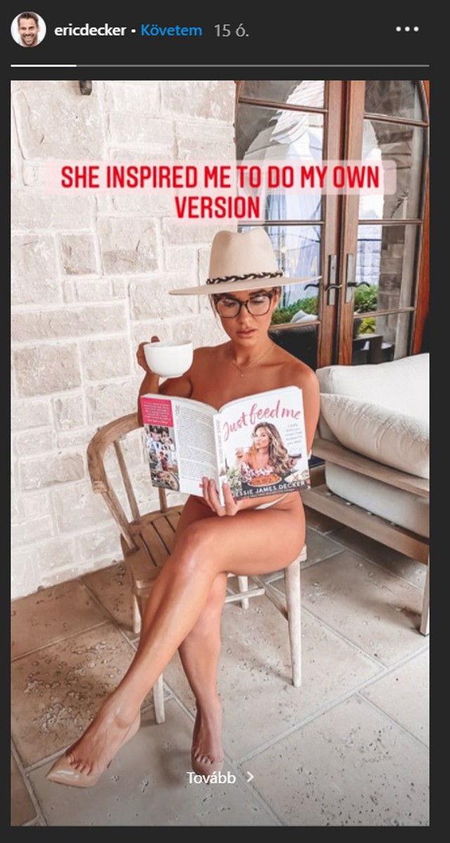 Meztelenre vetkőzött Eric Decker, hogy felesége, Jessie James szakácskönyvét reklámozza