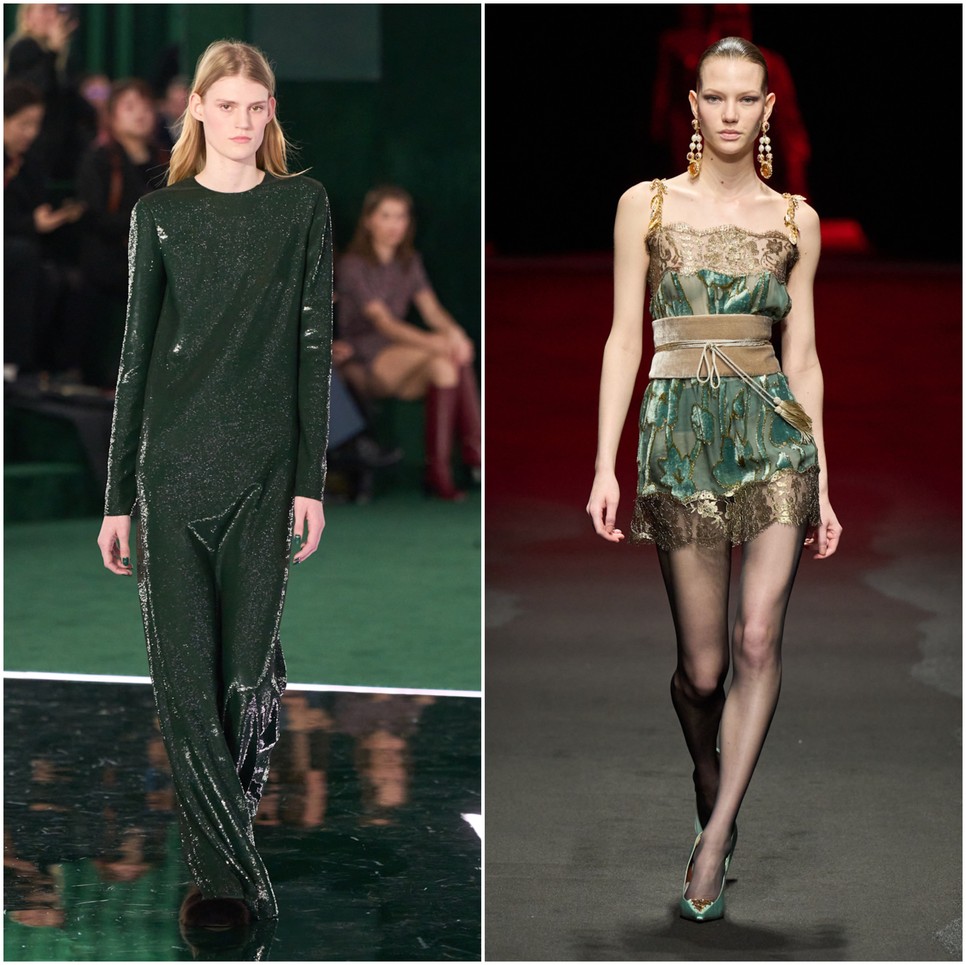 A zöld most egy sikkes árnyalattal hódít a Gucci és a Roberto Cavalli kifutóin is