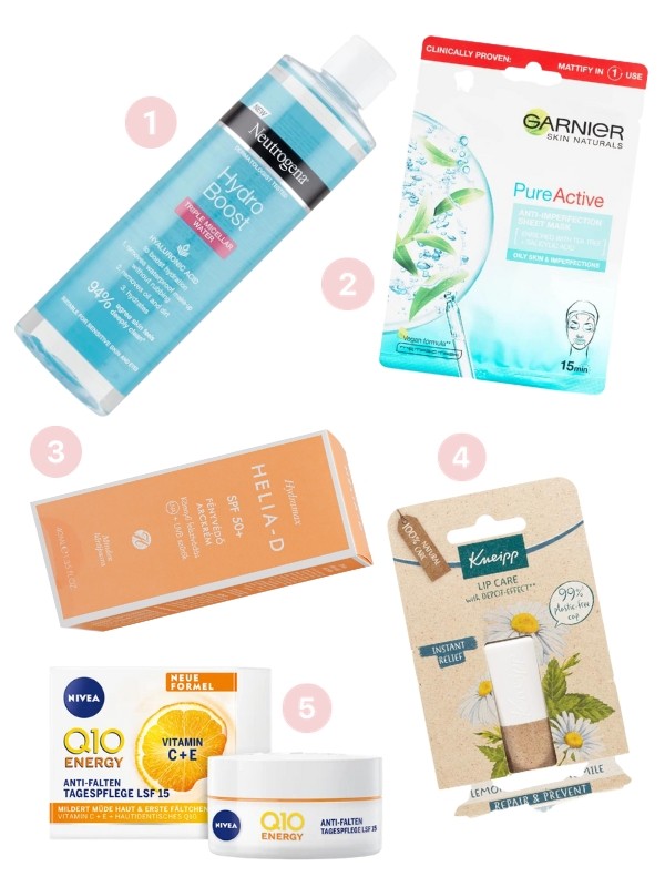 1. Hydro Boost micellás víz NEUTROGENA 1995 Ft/400 ml (4,98 Ft/1 ml) a Müller üzleteiben, GLAMOUR kuponnal, 20% kedvezménnyel 1596 Ft 2. Pure Active fátyolmaszk GARNIER 1490 Ft a Müller üzleteiben, GLAMOUR kuponnal, 20% kedvezménnyel 1192 Ft 3. Hydramax fényvédő HELIA-D 2995 Ft/40 ml a Müller üzleteiben, GLAMOUR kuponnal, 20% kedvezménnyel 2396 Ft 4. Ajakápoló KNEIPP 1590 Ft a Müller üzleteiben, GLAMOUR kuponnal, 20% kedvezménnyel 1272 Ft 5. Q10 Energy arckrém NIVEA 3990 Ft/50 ml (79,8 Ft/1 ml) a Müller üzleteiben, GLAMOUR kuponnal, 20% kedvezménnyel 3192 Ft