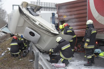 Három kamion ütközött össze az M0-son / Fotó: BM OKF