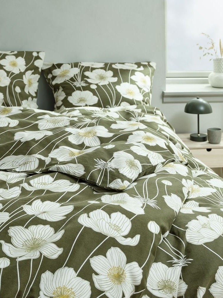 JYSK  Flanel ágyneműhuzat SIW 140x200 olívazöld