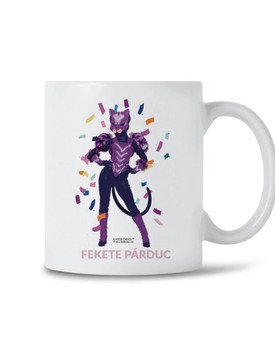 ÁLARCOS ÉNEKES FEHÉR KERÁMIA BÖGRE - FEKETE PÁRDUC