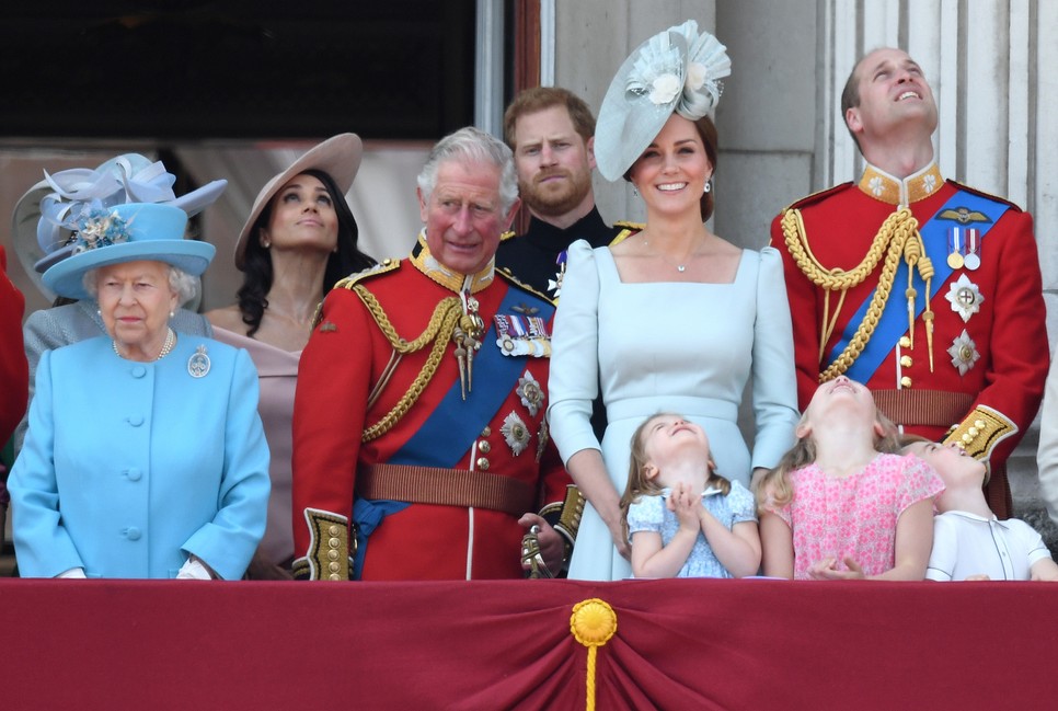 Members of The Royal Family attend Trooping the Colour 2018 at Buckingham Palace, London, UK, on the 9th June 2018