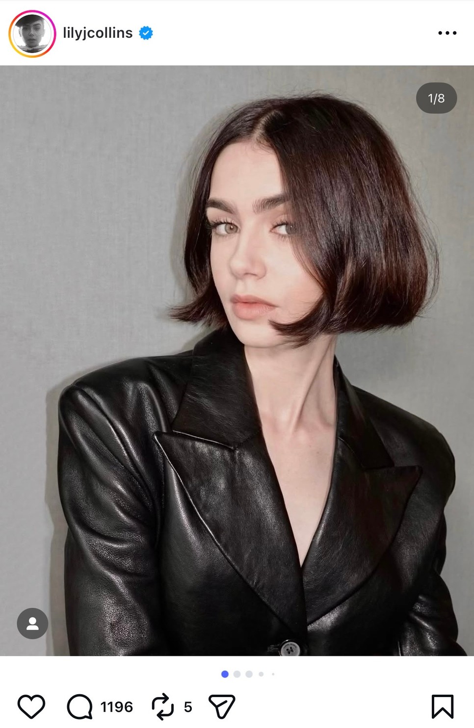 Lily Collins ultra rövid bob-ja meseszépen mutat