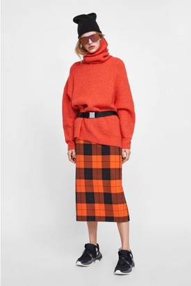 Kötött garbó és kockás szövetszoknya ZARA 13995 Ft, 13995 Ft