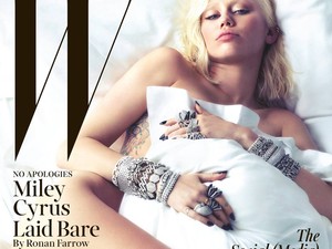 Miley Cyrus meztelenül, kiszőkített szemöldökkel a W magazin címlapján!