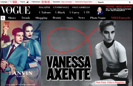 Kiemelt helyen az olasz Vogue weblapján