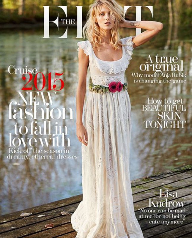 Anja Rubik gyönyörű, hófehér divatanyagban a The Edit hasábjain