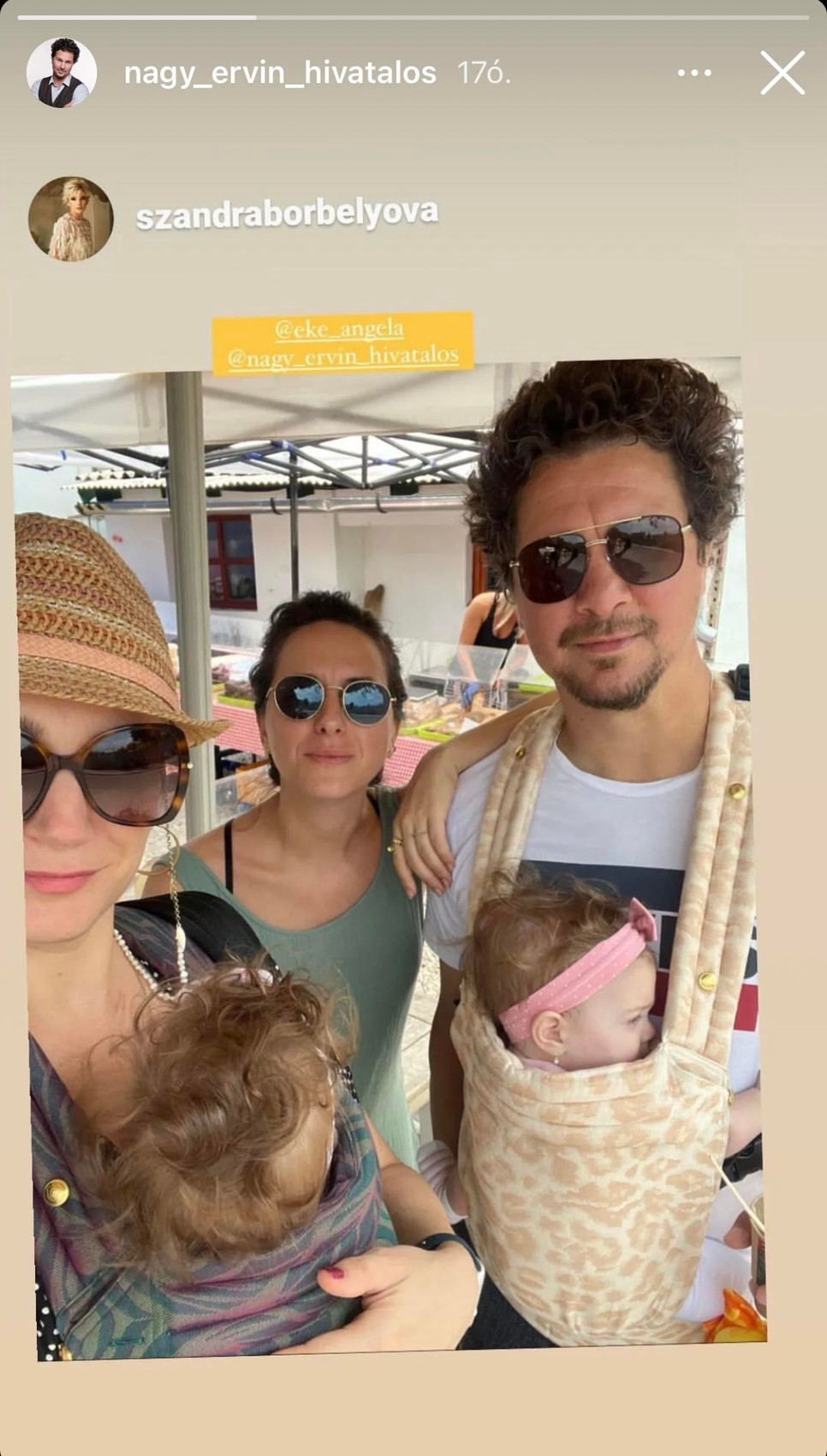Nagy Ervin és Borbély Alexandra gyermekeikkel és Eke Angélával