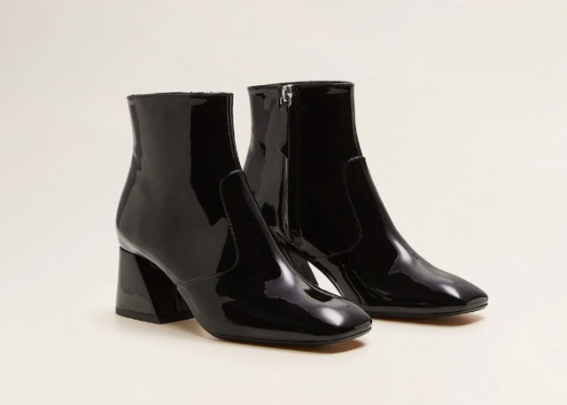 Lakk fekete bokacsizma MANGO 19 995 Ft- mango.com