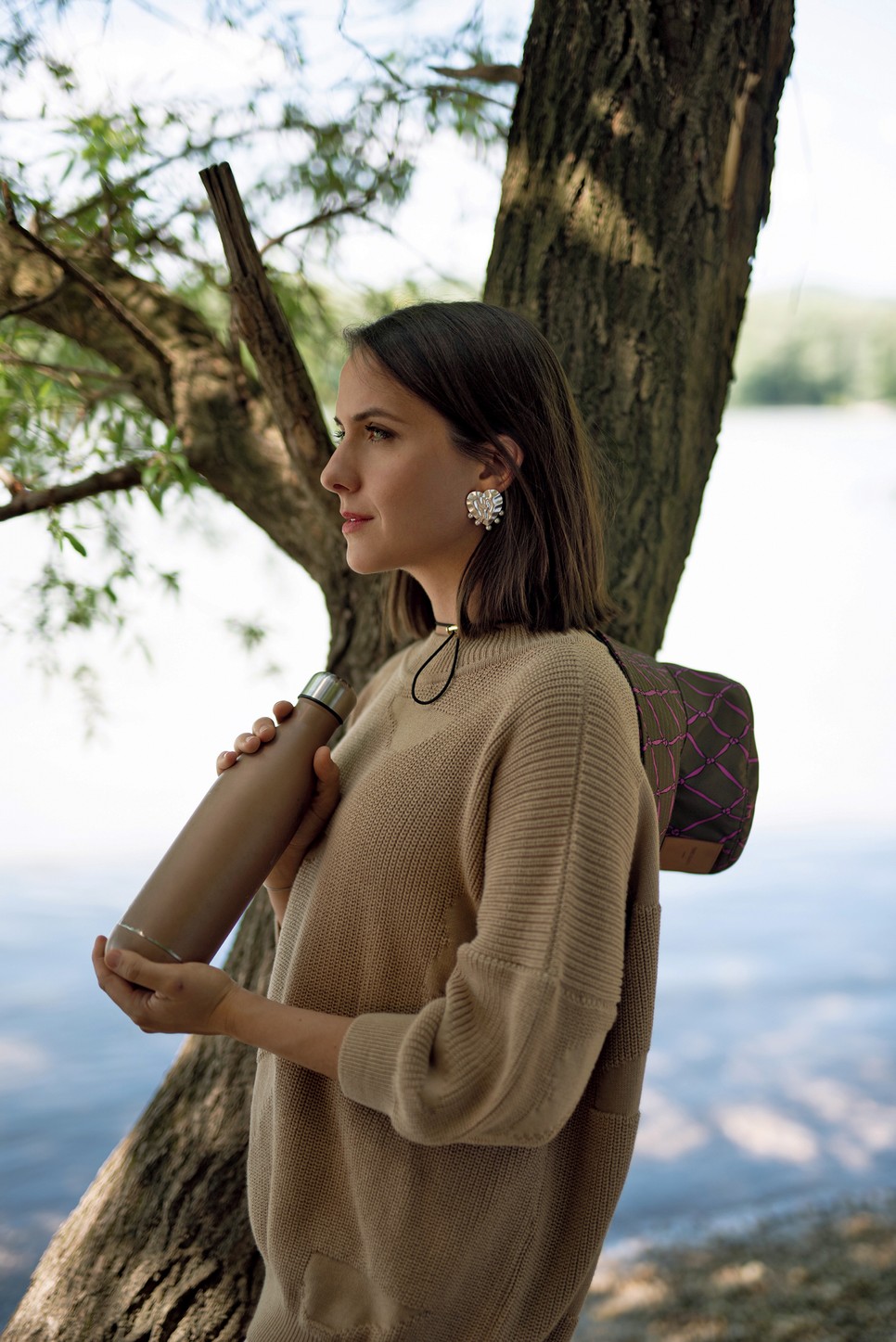  Organikus pamut pulóver OAT AVA - The Garden Studio, Halászkalap TOMCSANYI, Vintázs fülbevaló RETROCK