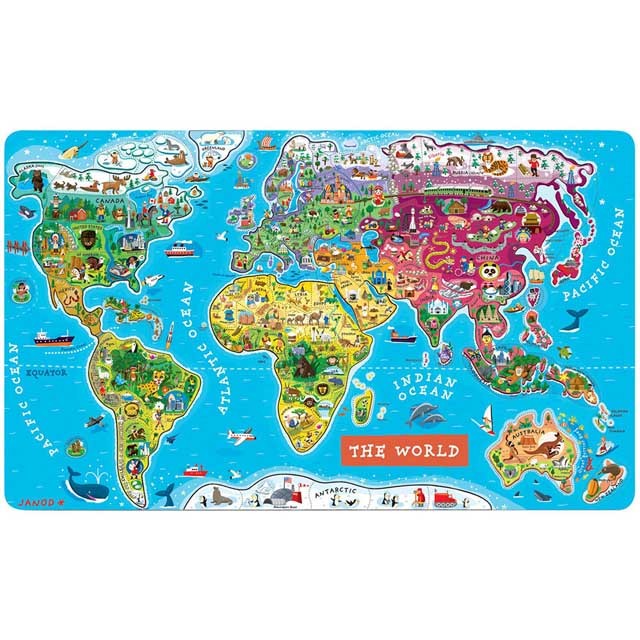 7. A legkisebbeknek is jár egy kirakós, főleg ha még tanulni is lehet vele.Mágneses világtérkép kreativjatek.hu 14590 Ft