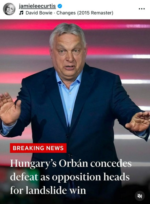 Jamie Lee Curtis Instagram oldalán reagált a választás eredményeire