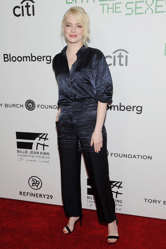 Emma Stone fekete selyem