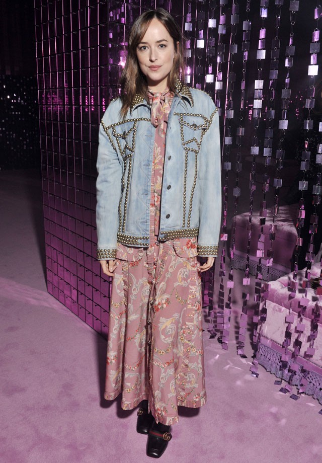 dakota johnson, gucci, milánói divathét, divathét, kollekció, alessandra michele, a szürke ötven árnyalata