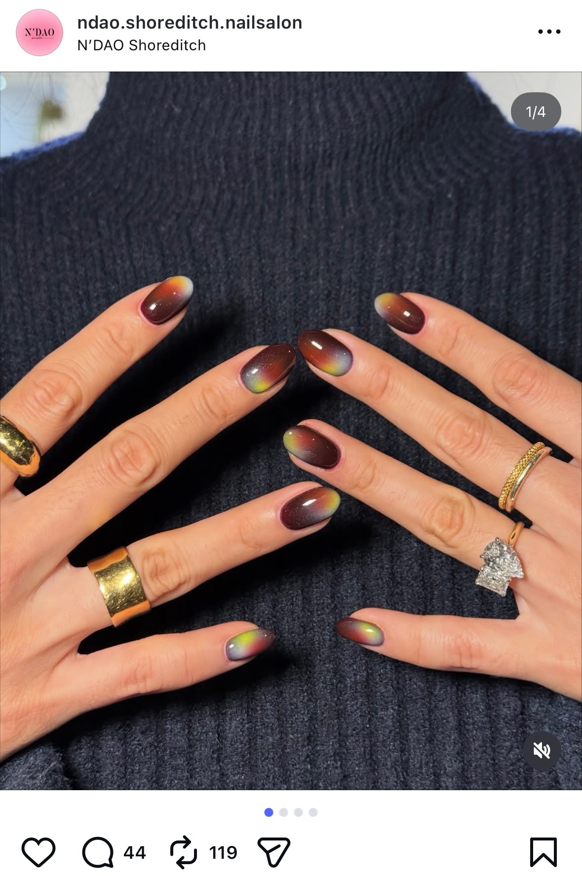 Barna szivárvány körmök 