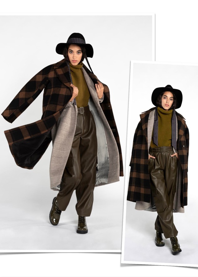 Fotó: Kiss LauraKockás szövetkabát H&MPulóver és nadrág MANGOKalap ZARABakancs H&M