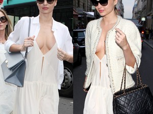 Miranda Kerr meglepően mély dekoltázzsal Fashion Weekezik