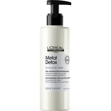 L'Oréal Professionnel Metal Detox Mosás előtti ápoló - A koncentrált összetételű, könnyed, géles állagú termék azonnal és mélyen behatol a hajrostok belsejébe. Azonnal hat, a terméket nem szükséges percekig a hajon hagyni
