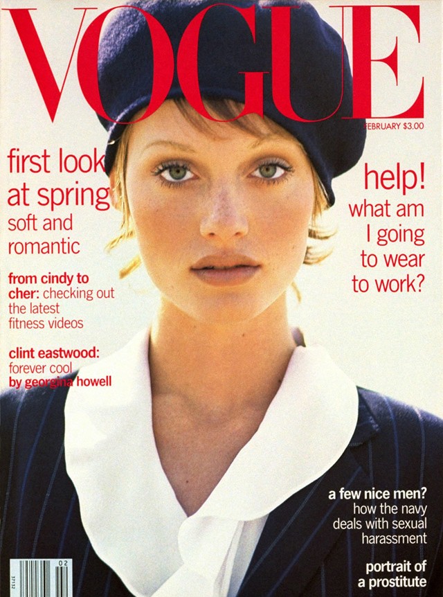 Amber Valletta első Vogue címlapja 18 évesen