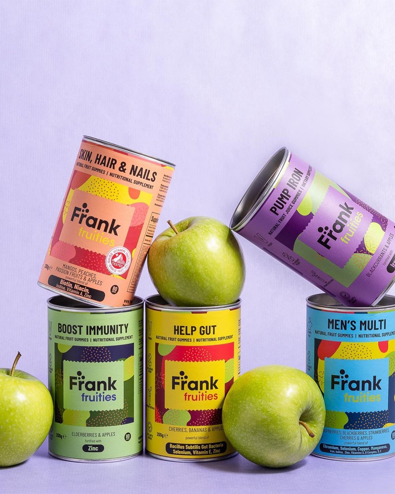 Étrend-kiegészítő (Skin, Hair & Nails, Boost Immunity, Help Gut, Pump Iron, Men's Multi) FRANK FRUITIES naturalskin.hu