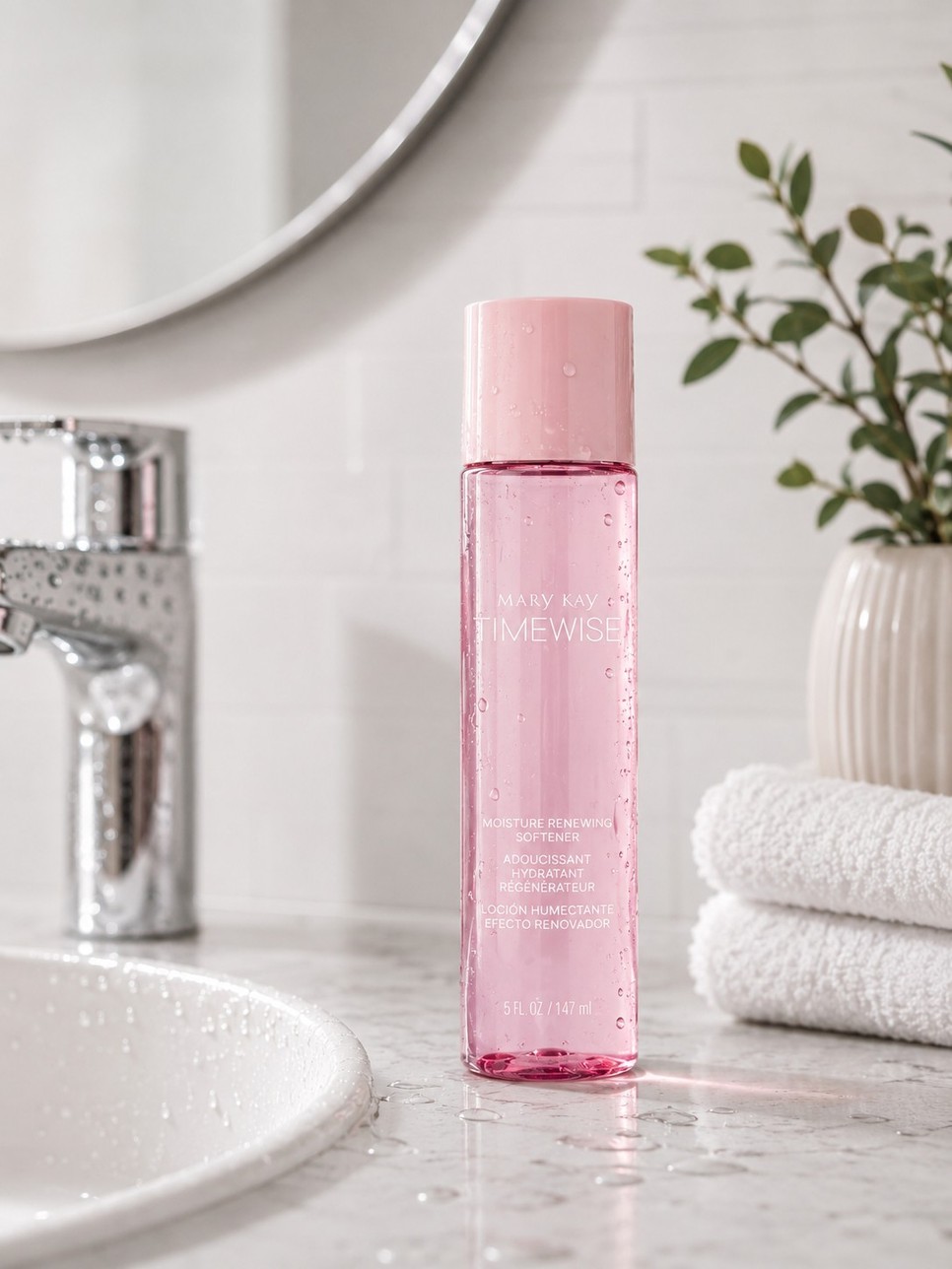 A Mary Kay TimeWise® hidratáló regeneráló tonik alkoholmentes formulája támogatja a bőr hidratáltságát és üde megjelenését