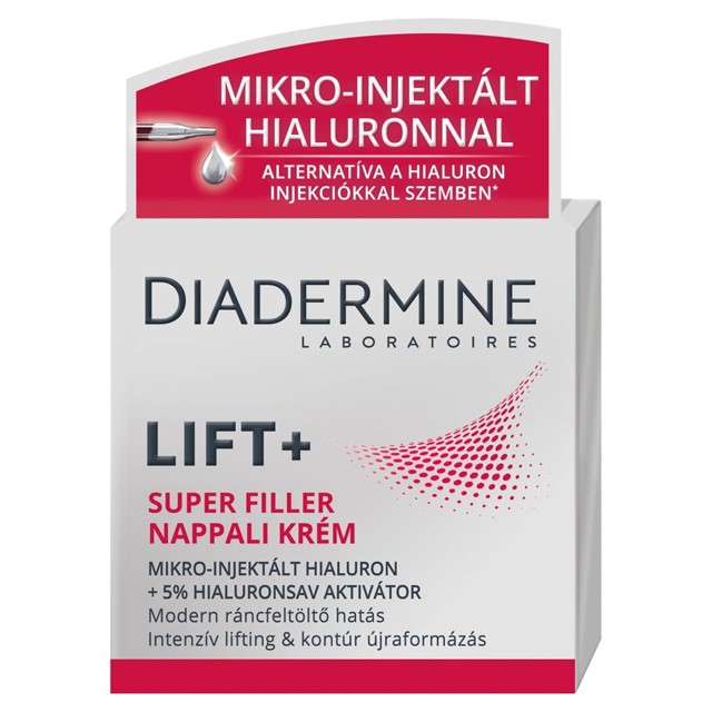 Diadermine Lift+ Superfiller ránctalanító nappali arckrém 4999 Ft/50 ml (99,98 Ft/1 ml)GLAMOUR kuponnal 40% kedvezménnyel: 2994 Ft