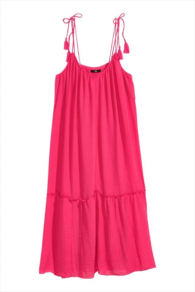 Málna színű pamutruha 9990 Ft