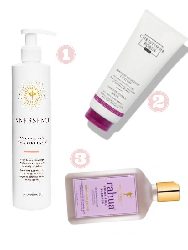 1. Színvédő hajbalzsam INNERSENSE 10 990 Ft/295 ml (37,25 Ft/1 ml) 2. Színvédő hajmaszk CHRISTOPHE ROBIN 12 200 Ft/200 ml (61 Ft/1 ml) 3. Színvédő sampon RAHUA 16 300 Ft/275 ml (59,27 Ft/1 ml) 