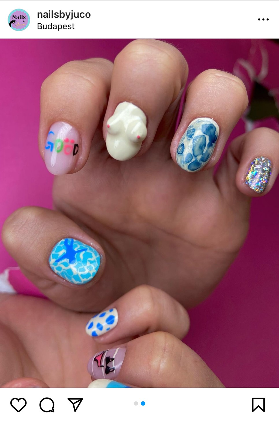 A manikűrös saját elmondása szerint különböző művészi alkotásokból is szokott inspirációt meríteni